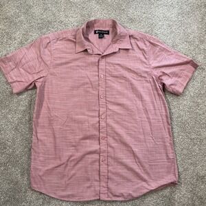 Rocawear Button Up Shirt XL Pink/Red Short Sleeve Casual Hip‎ Hop Y2K